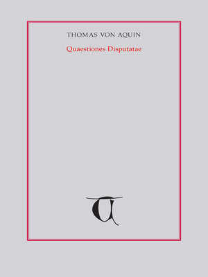 cover image of Quaestiones disputatae Über die Tugenden